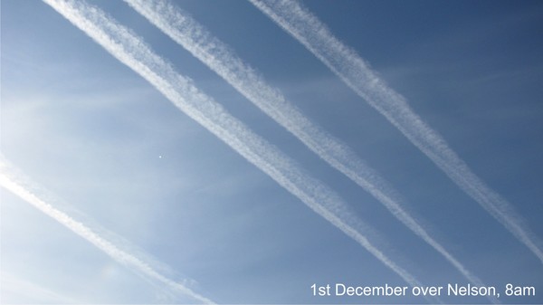 Chemtrails Over Nelson on December the 1st, 2010